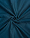 Elegant Semi Tussar Saree with Plain Lustrous Body and Rich Silver Zari Woven Border Design - Teal Blue-Close Up
