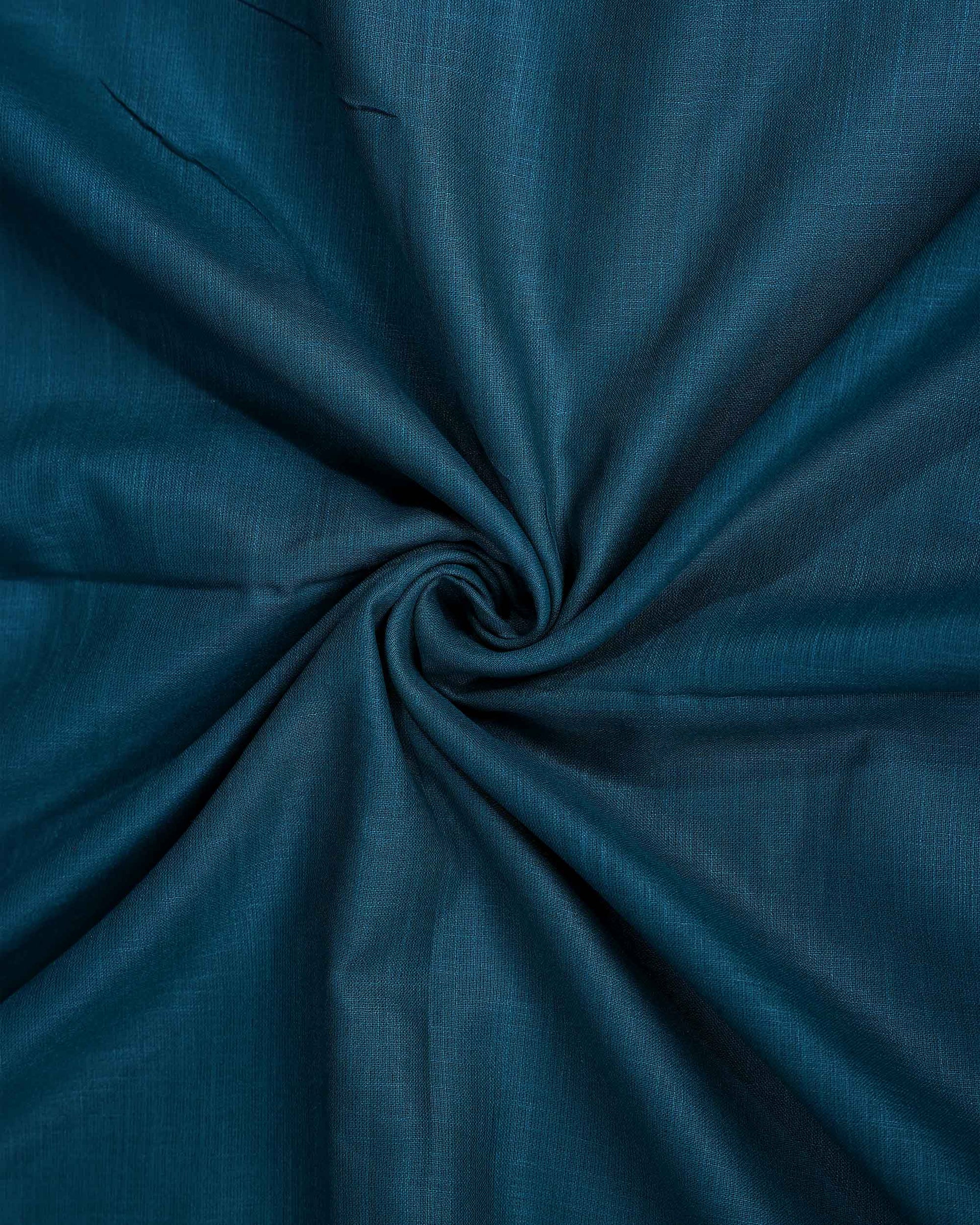 Elegant Semi Tussar Saree with Plain Lustrous Body and Rich Silver Zari Woven Border Design - Teal Blue-Close Up