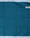 Elegant Semi Tussar Saree with Plain Lustrous Body and Rich Silver Zari Woven Border Design - Teal Blue-Head