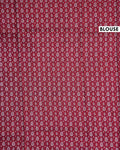 Elegant Semi Tussar Saree with Traditional Elephant & Peacock Motifs Intricate Floral Vine Print and Woven Border - Red-Blouse