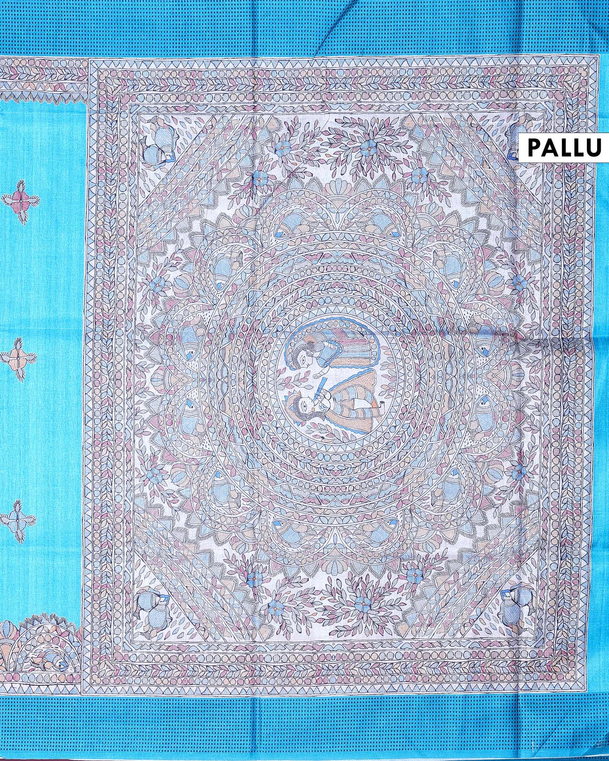 Elegant Semi Tussar Saree with Traditional Floral Buta Motifs and Ornate Paisley Border - Multi