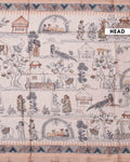 Elegant Semi Tussar Saree with Tribal and Folk Art Print and Geometric Printed Border - Beige-Head