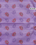 Elegant Semi Tussar Silk Saree with Floral Embroidery and Zari Dots -  Lavender
