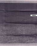 Elegant Semi Tussar Silk Saree with Floral Weave and Classic Contrast Border - Dark Grey-Head