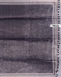 Elegant Semi Tussar Silk Saree with Floral Weave and Classic Contrast Border - Dark Grey-Pallu
