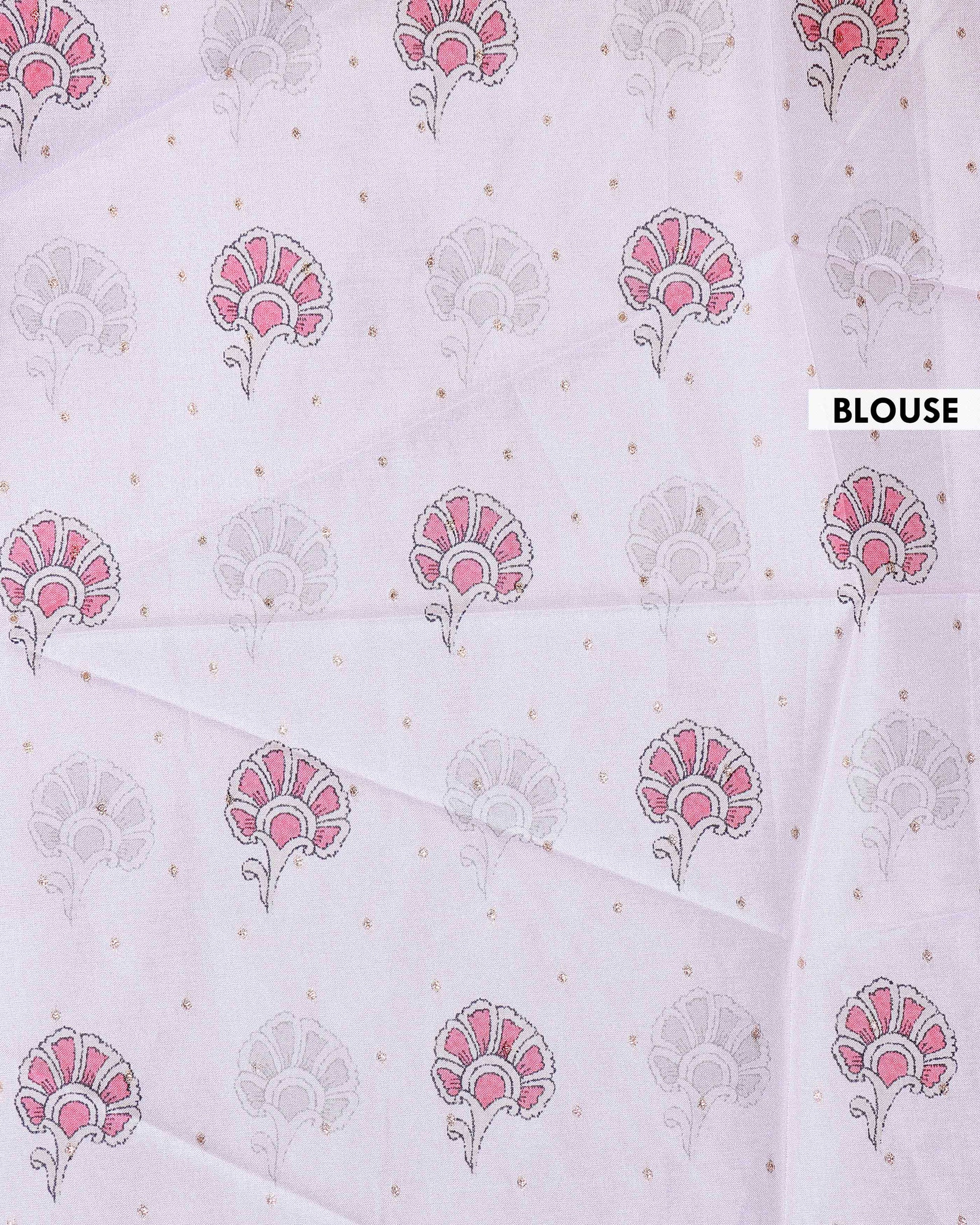 Elegant Semi Tussar Silk Saree with Hand-Painted Elephant and Floral Motifs - White