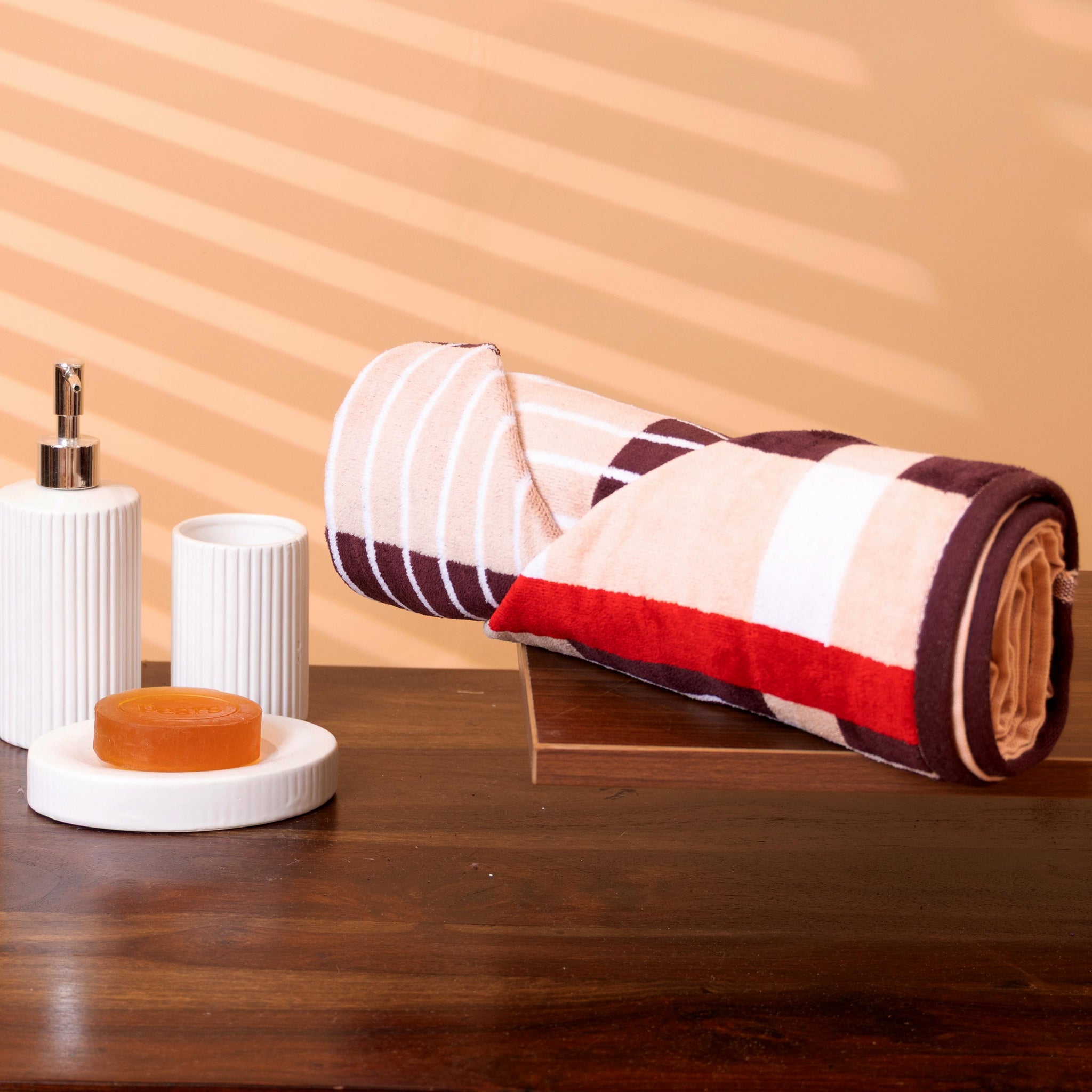 Elegant Soft Classic Plaid Terrycloth Towel - Multi