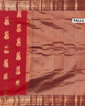 Elegant Soft Silk Saree Adorned with Paisley Zari Buttas and Exquisite Traditional Border - Red