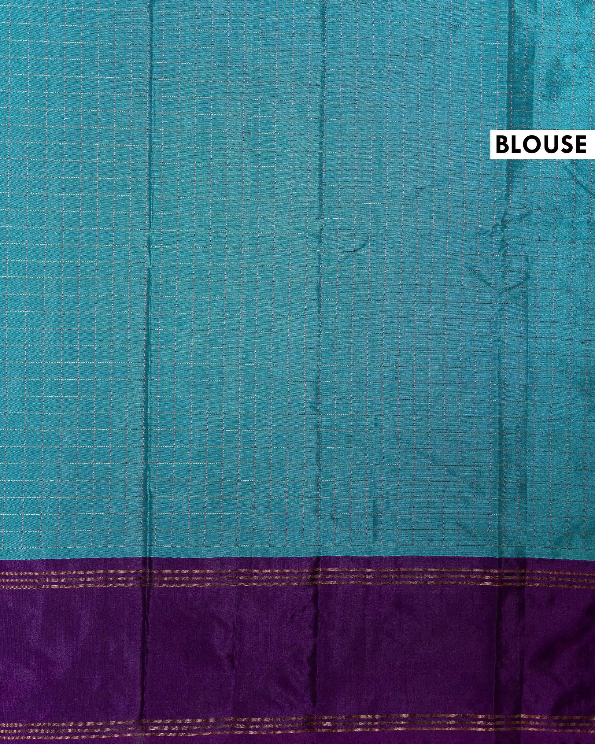 Elegant Soft Silk Saree Enhanced with Delicate Checkered Body and Refined Border Detailing - Blue