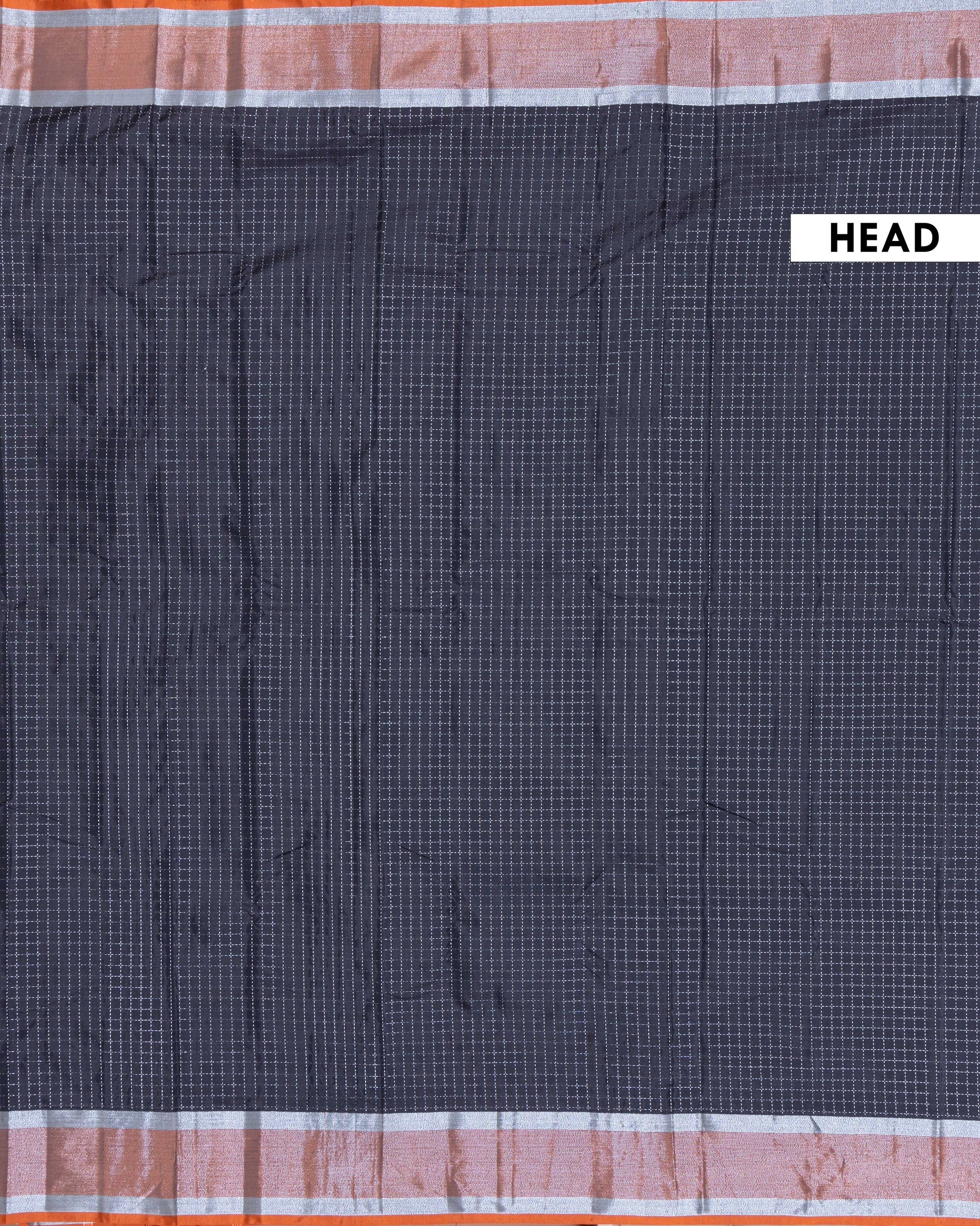 Elegant Soft Silk Saree Featuring Subtle Check Weave and Heritage Border Design - Black