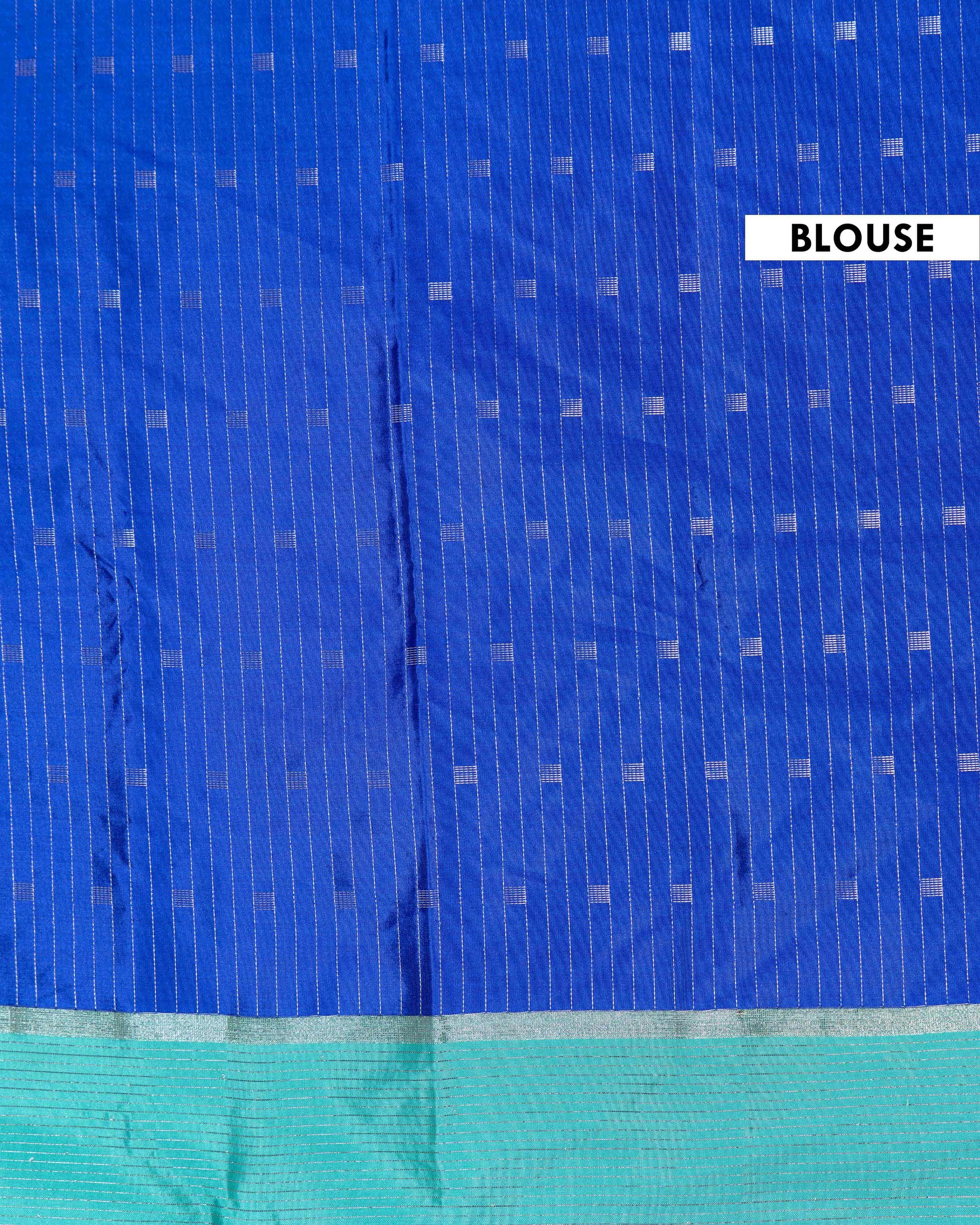 Elegant Soft Silk Saree Featuring Vertical Zari Stripes and Highlighted Border - Blue