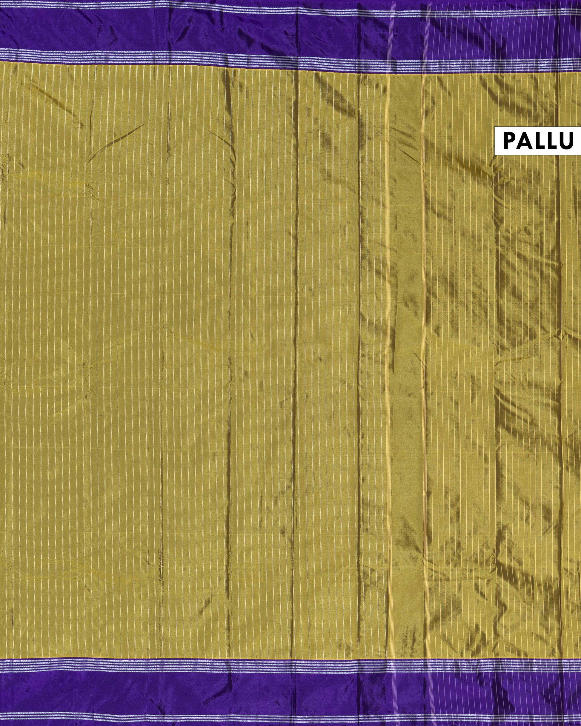 Elegant Soft Silk Saree Subtle Striped Body and Classic Contrast Border - Green