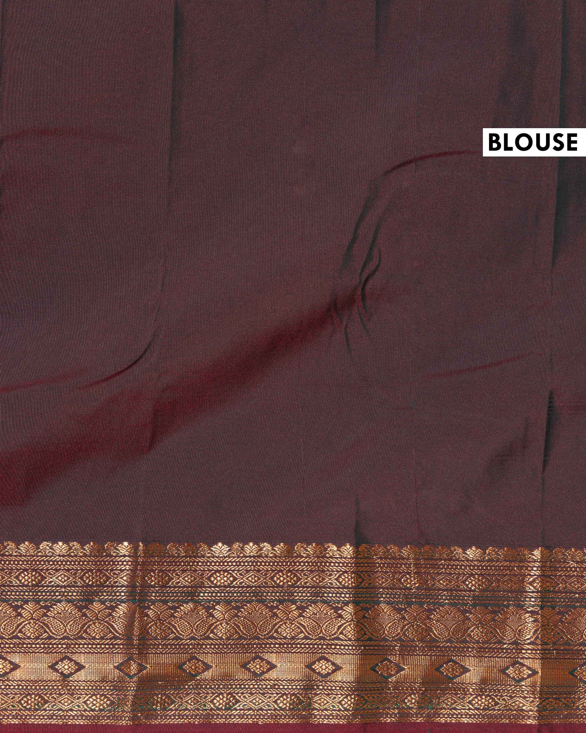 Elegant Soft Silk Saree with Floral Zari Buttas and Traditional Contrast Border - Green