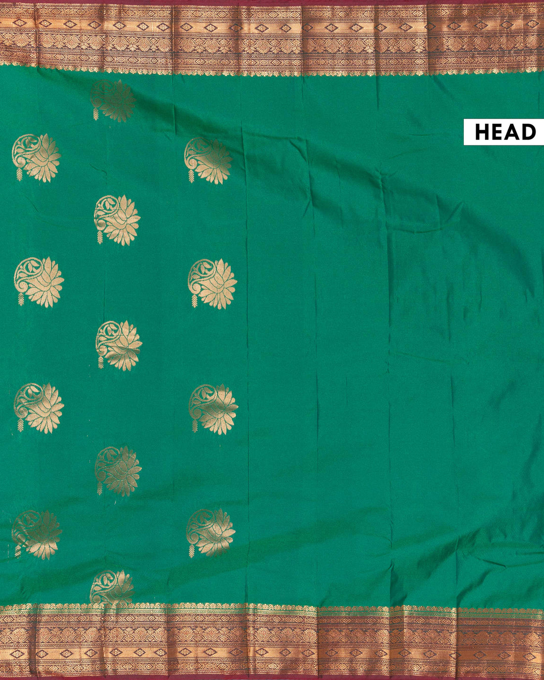 Elegant Soft Silk Saree with Floral Zari Buttas and Traditional Contrast Border - Green