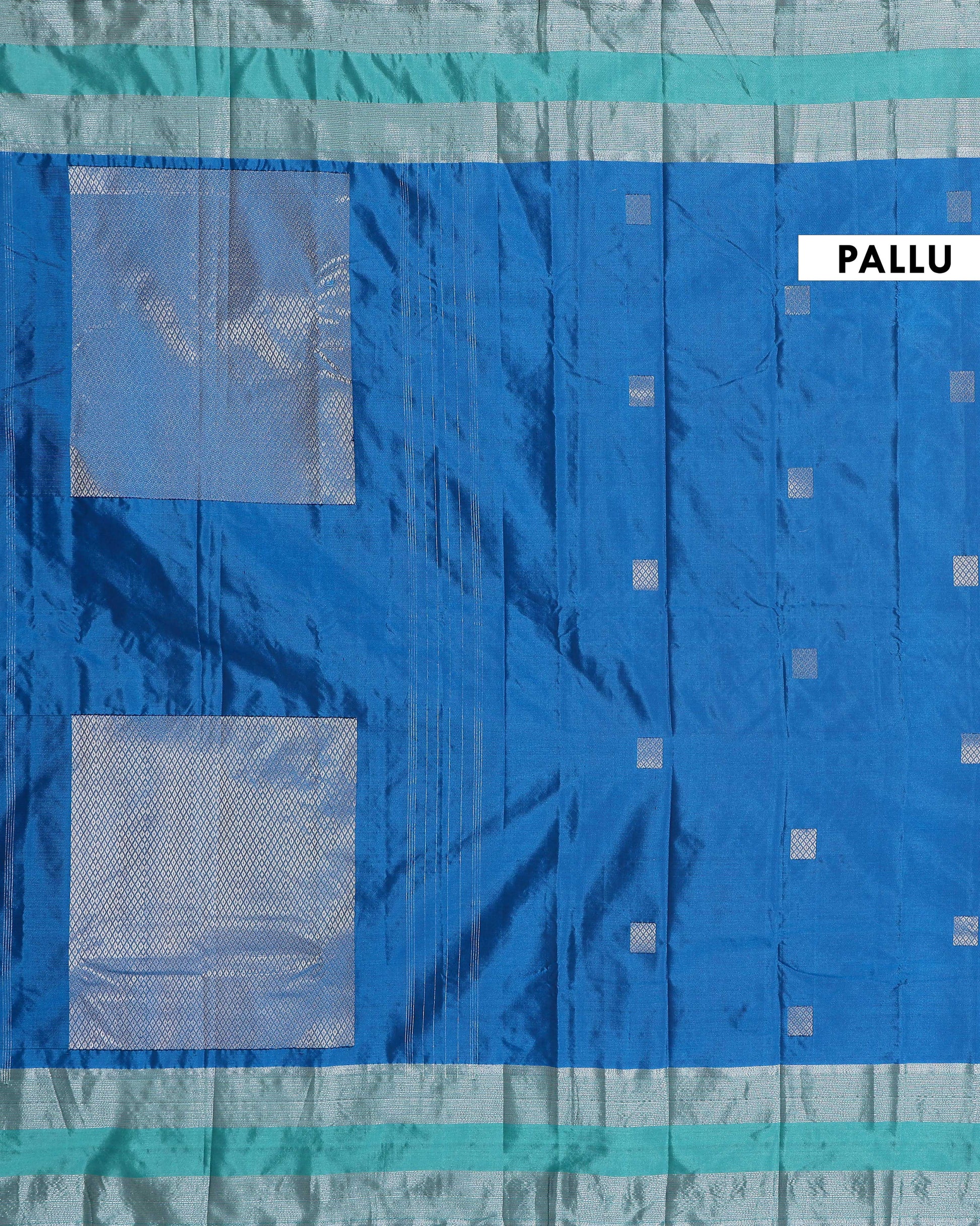 Elegant Soft Silk Saree with Intricate Weave and Rich Pallu - Blue-pallu