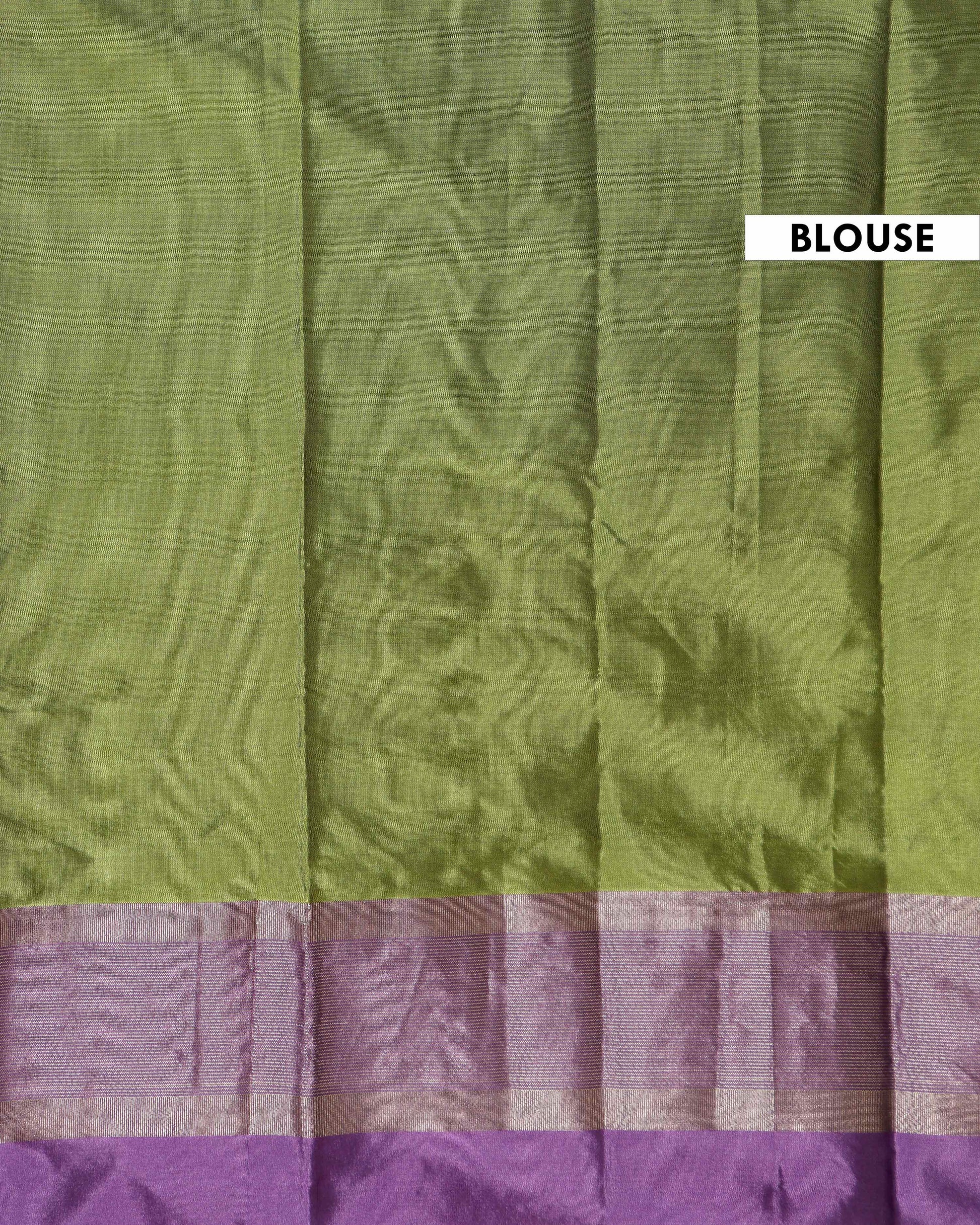 Elegant Soft Silk Saree with Intricate Zari Checks and a Rich Border - Green
