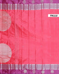Elegant Soft Silk Saree with Intricate Zari Checks and a Rich Border - Pink-blouse