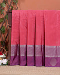 Elegant Soft Silk Saree with Intricate Zari Checks and a Rich Border - Pink