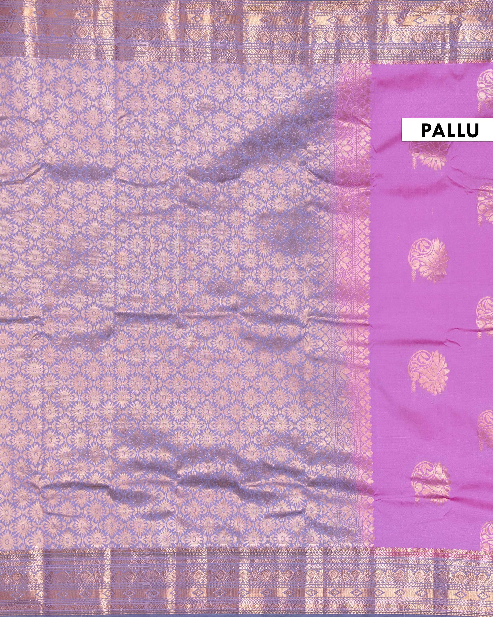 Elegant Soft Silk Saree with Paisley Butta Detailing and Traditional Zari Border - Light Purple