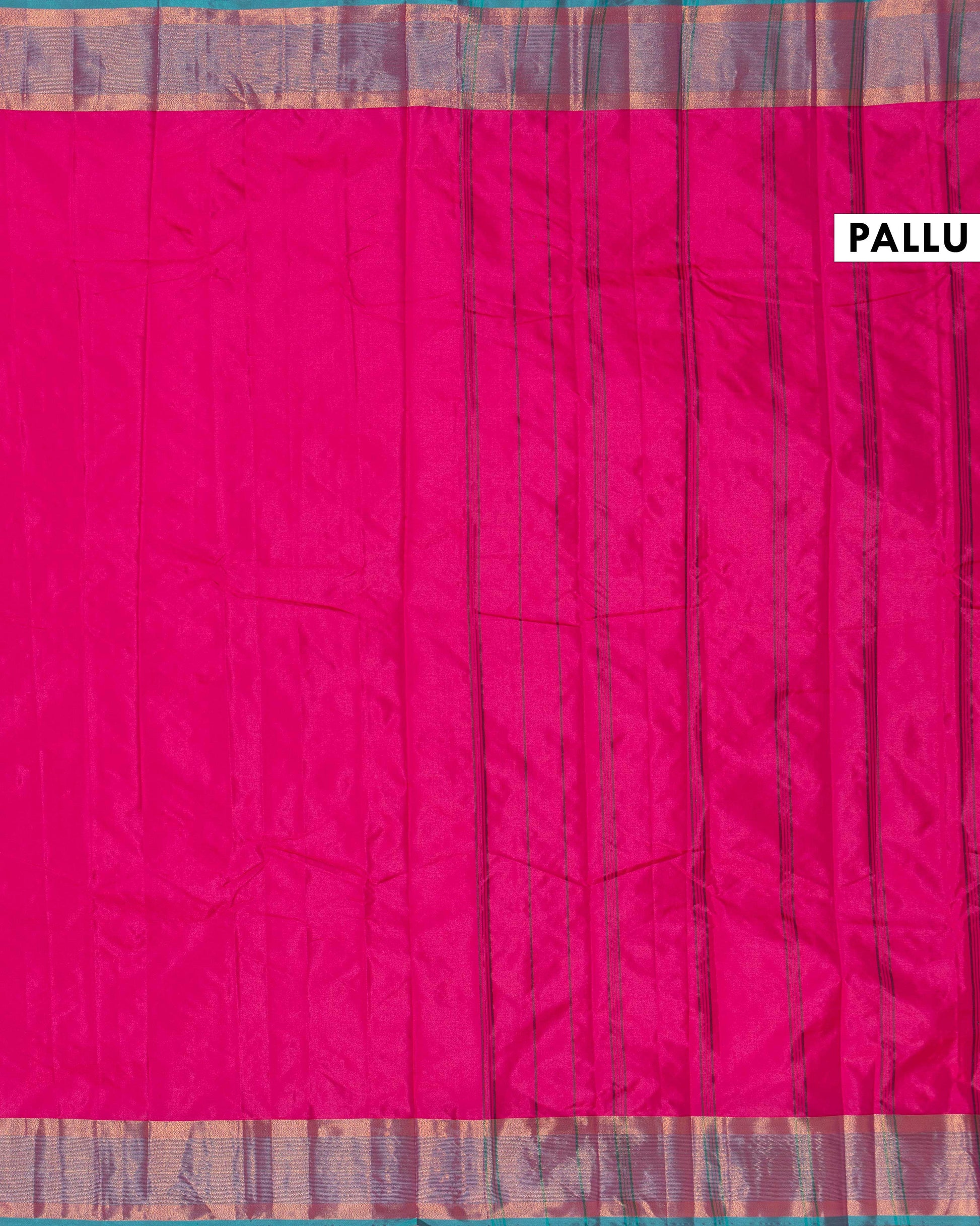Elegant Soft Silk Saree with Rich Zari Woven Border and Contrasting Edge Finish - Dark Pink