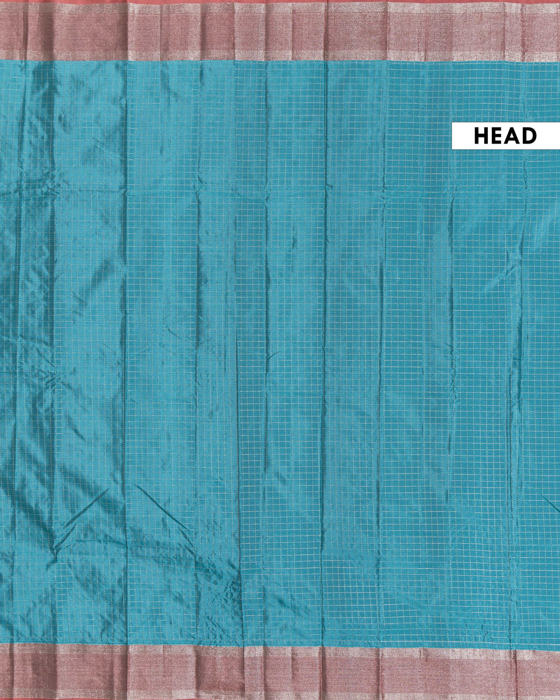 Elegant Soft Silk Saree with Subtle Checked Weave and Contrasting Border - Blue