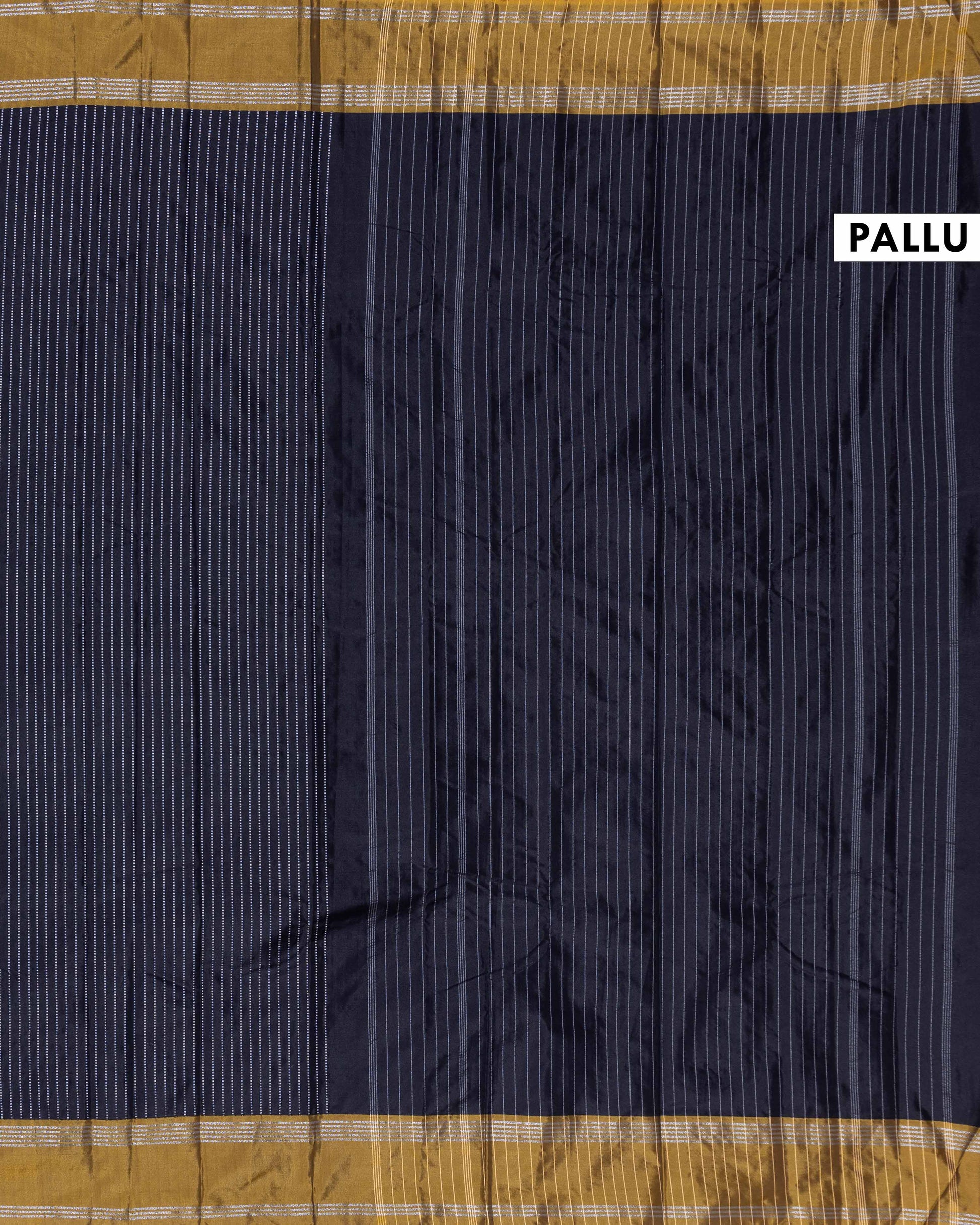 Elegant Soft Silk Saree with Subtle Striped Body and Heritage Inspired Border - Black