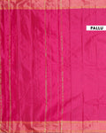 Elegant Soft Silk Saree with Woven Checks and Contrast Border - Dark Pink