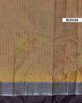 Elegant Soft Silk Saree with Woven Checks and Contrast Border - Olive Green