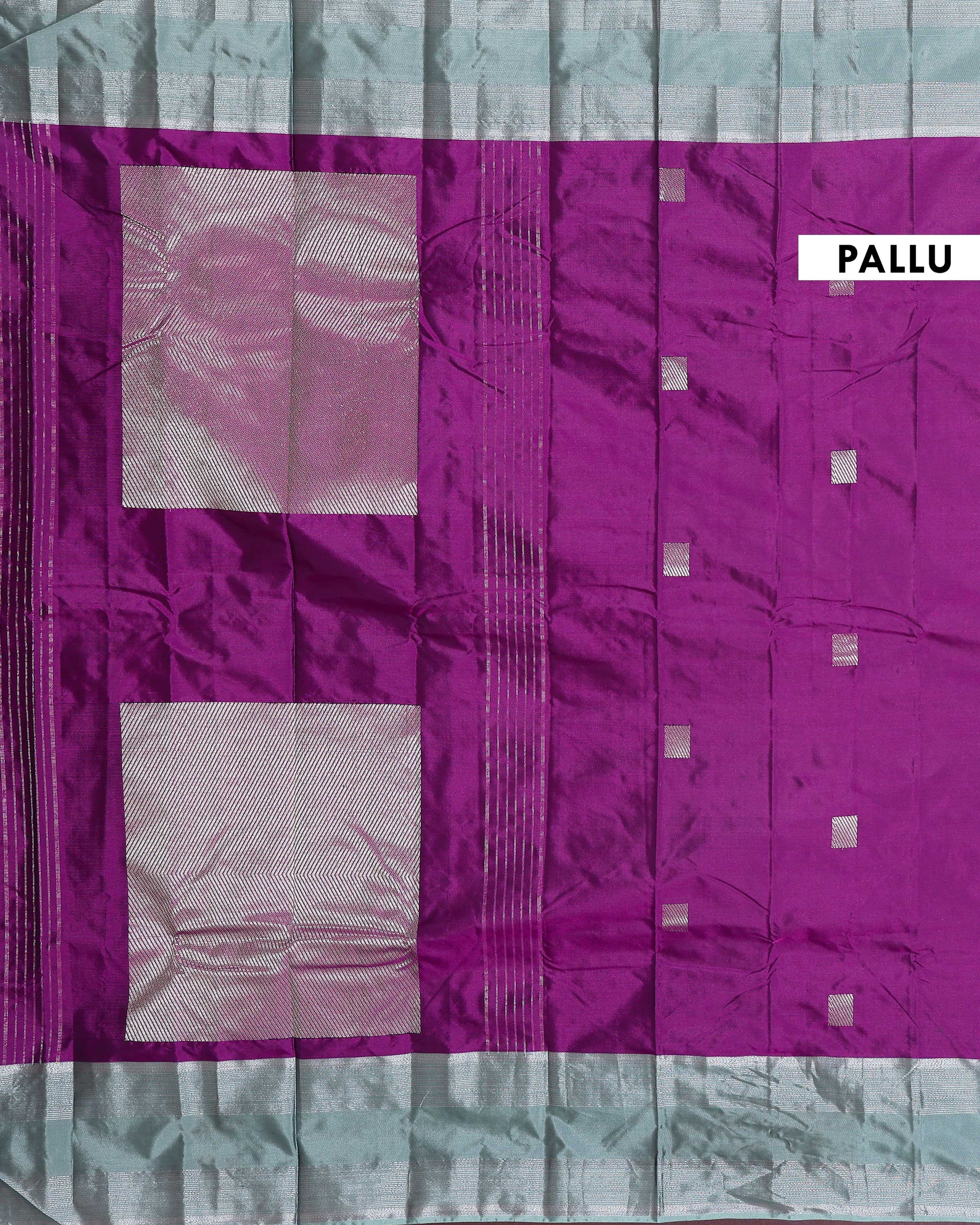 Elegant Soft Silk Saree with Woven Square Buttis and Contrast Border - Purple