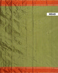 Elegant Soft Silk Saree with a Classic Zari Striped Pattern and Rich Contrast Border - Green