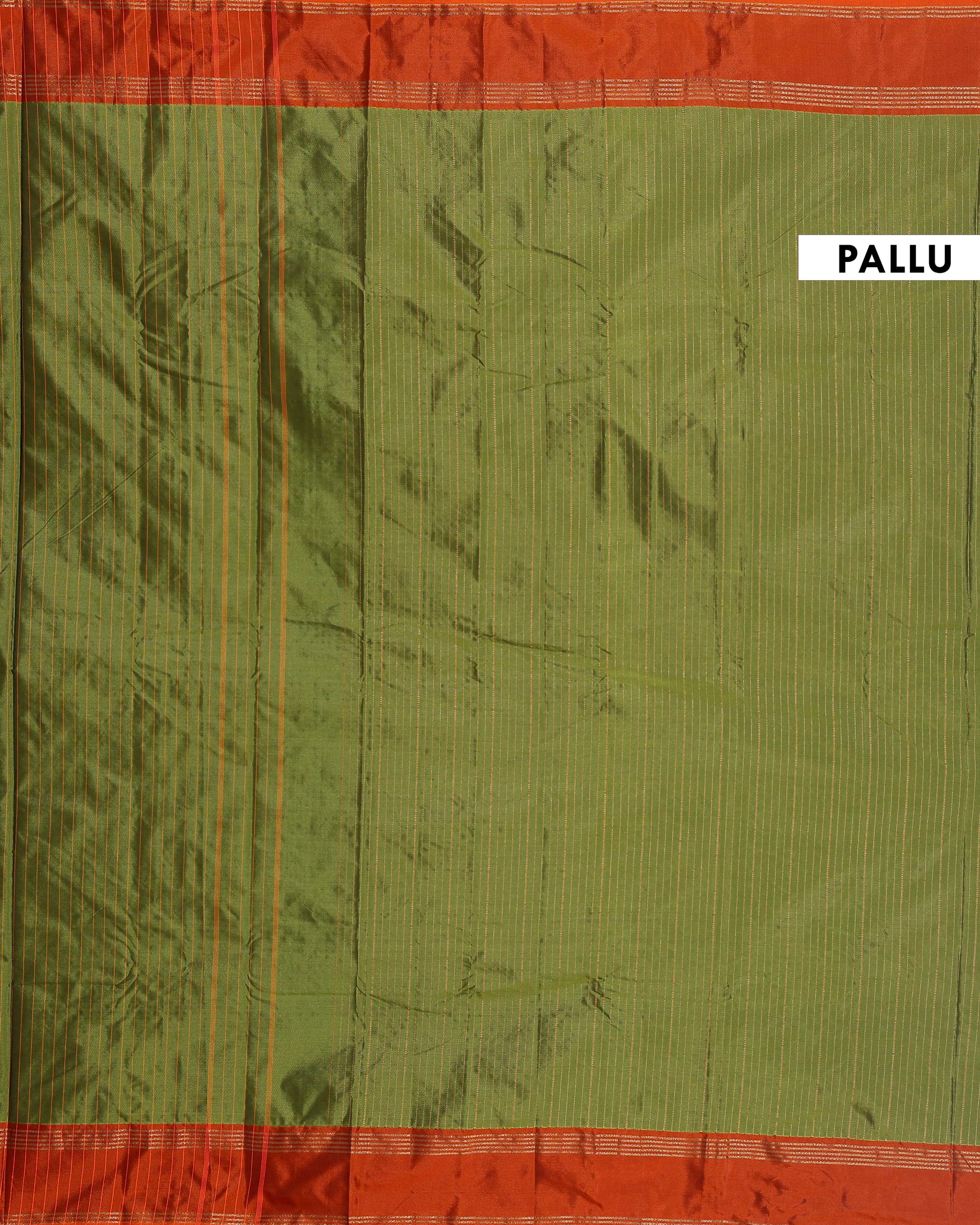 Elegant Soft Silk Saree with a Classic Zari Striped Pattern and Rich Contrast Border - Green