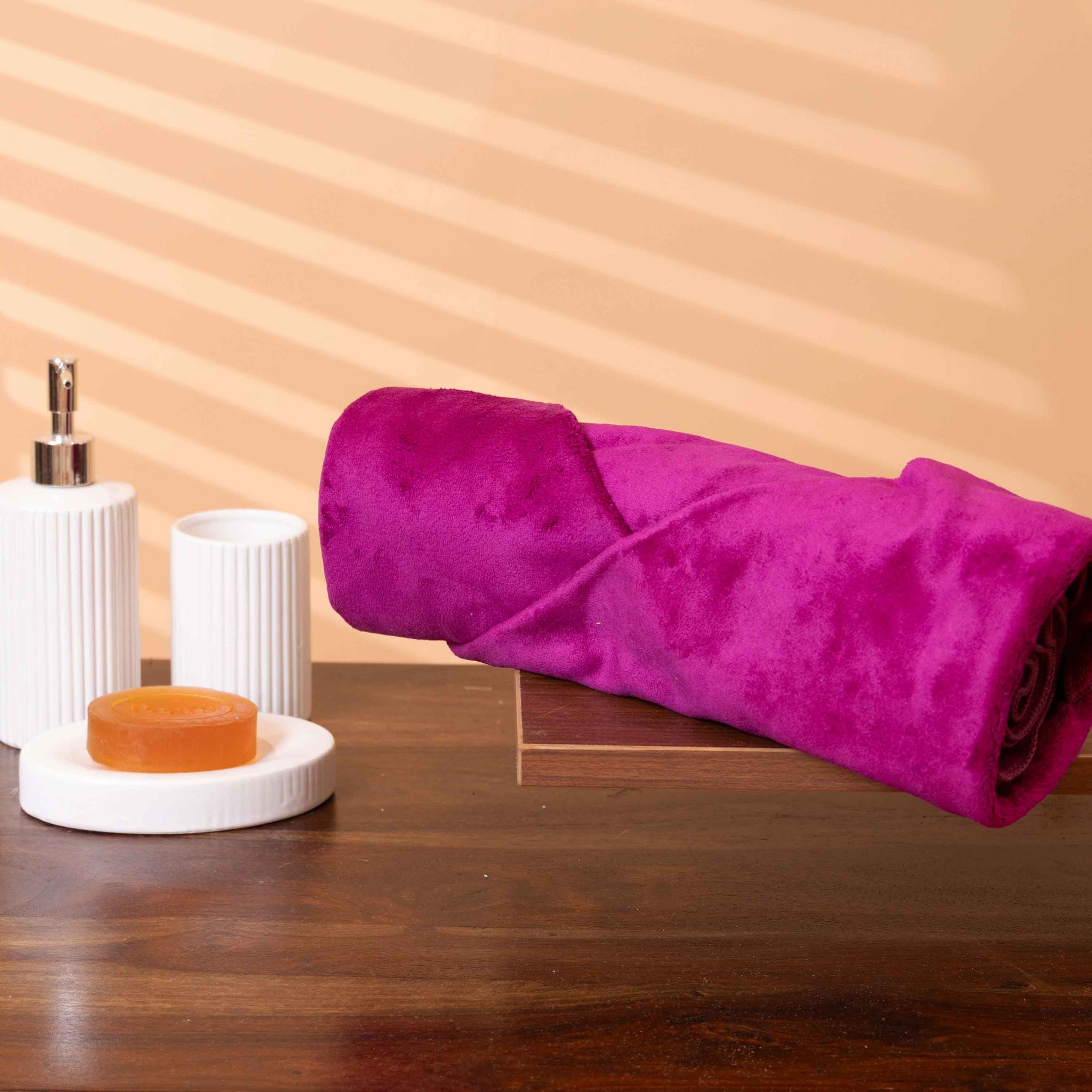 Elegant Soft and Absorbent Microfiber Hand Towel - Purple