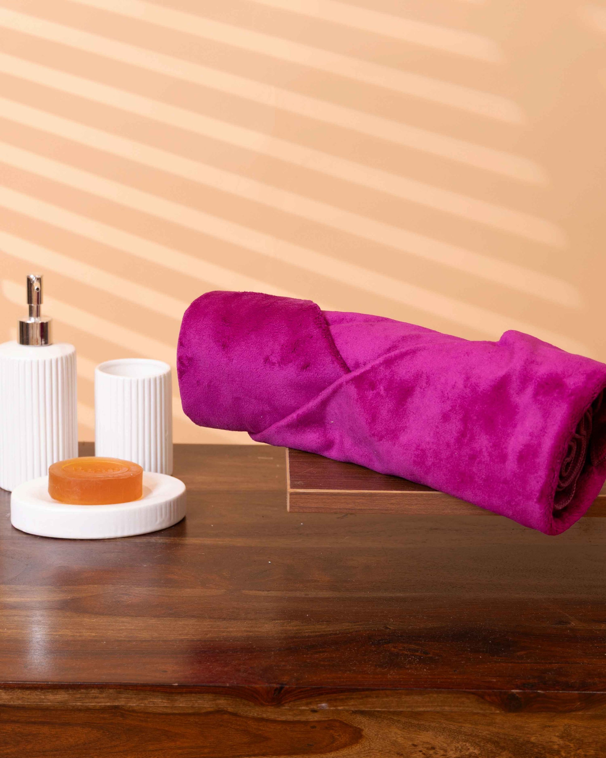 Elegant Soft and Absorbent Microfiber Hand Towel - Purple