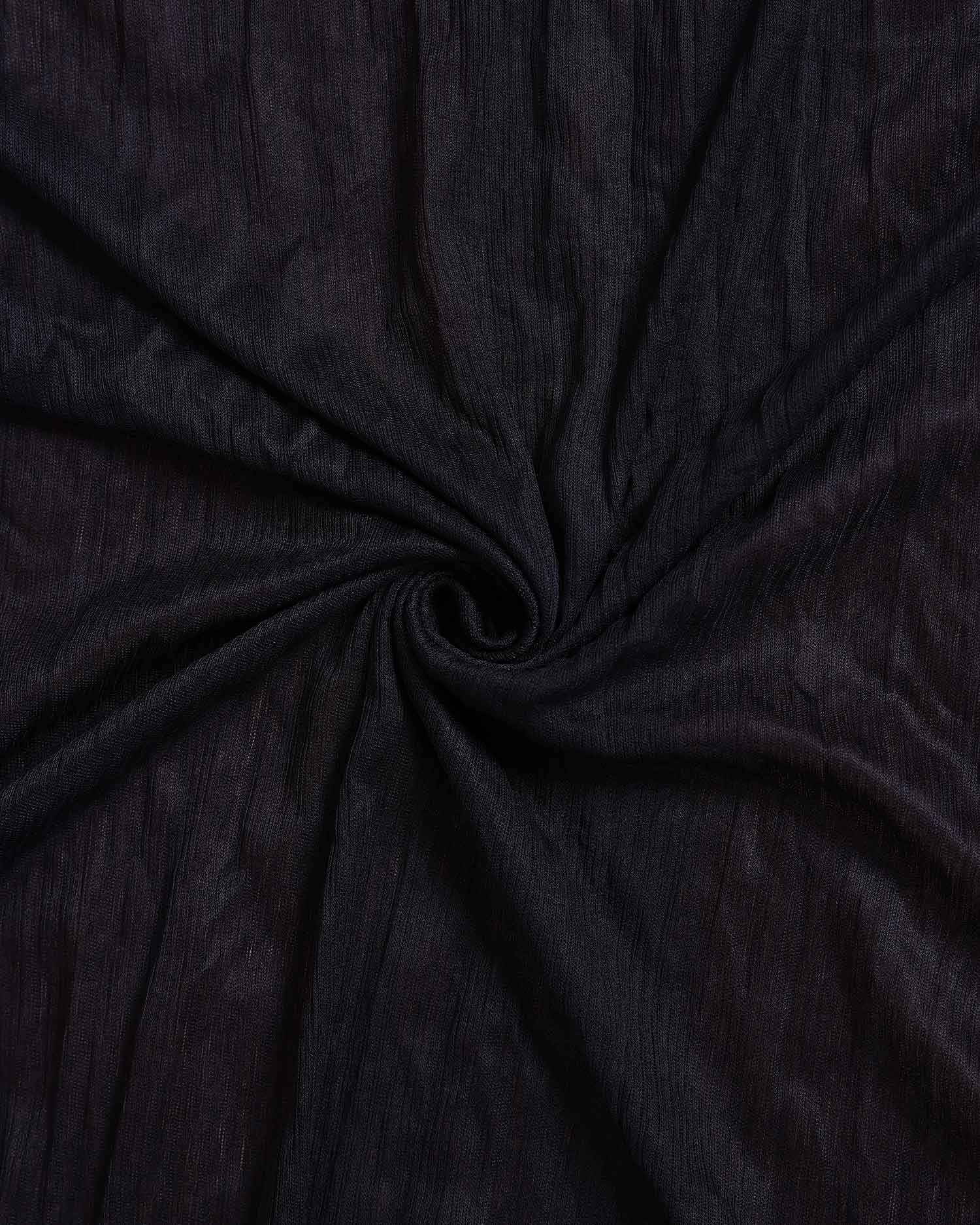 Elegant Solid Women’s Dupatta with Soft Crinkled Texture Lightweight Sheer and Finished Edges, Black