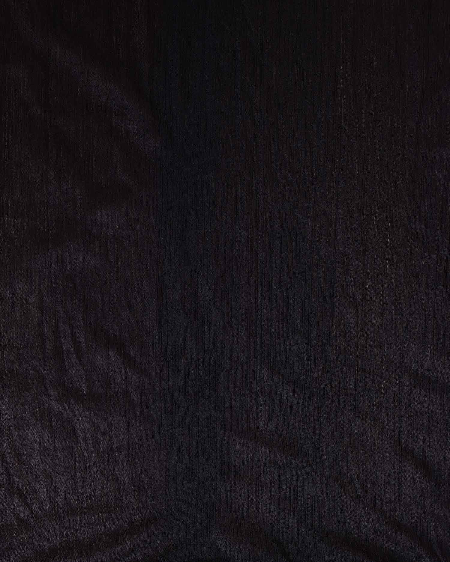 Elegant Solid Women’s Dupatta with Soft Crinkled Texture Lightweight Sheer and Finished Edges, Black