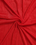 Elegant Solid Women’s Dupatta with Soft Crinkled Texture Lightweight Sheer and Finished Edges, Red