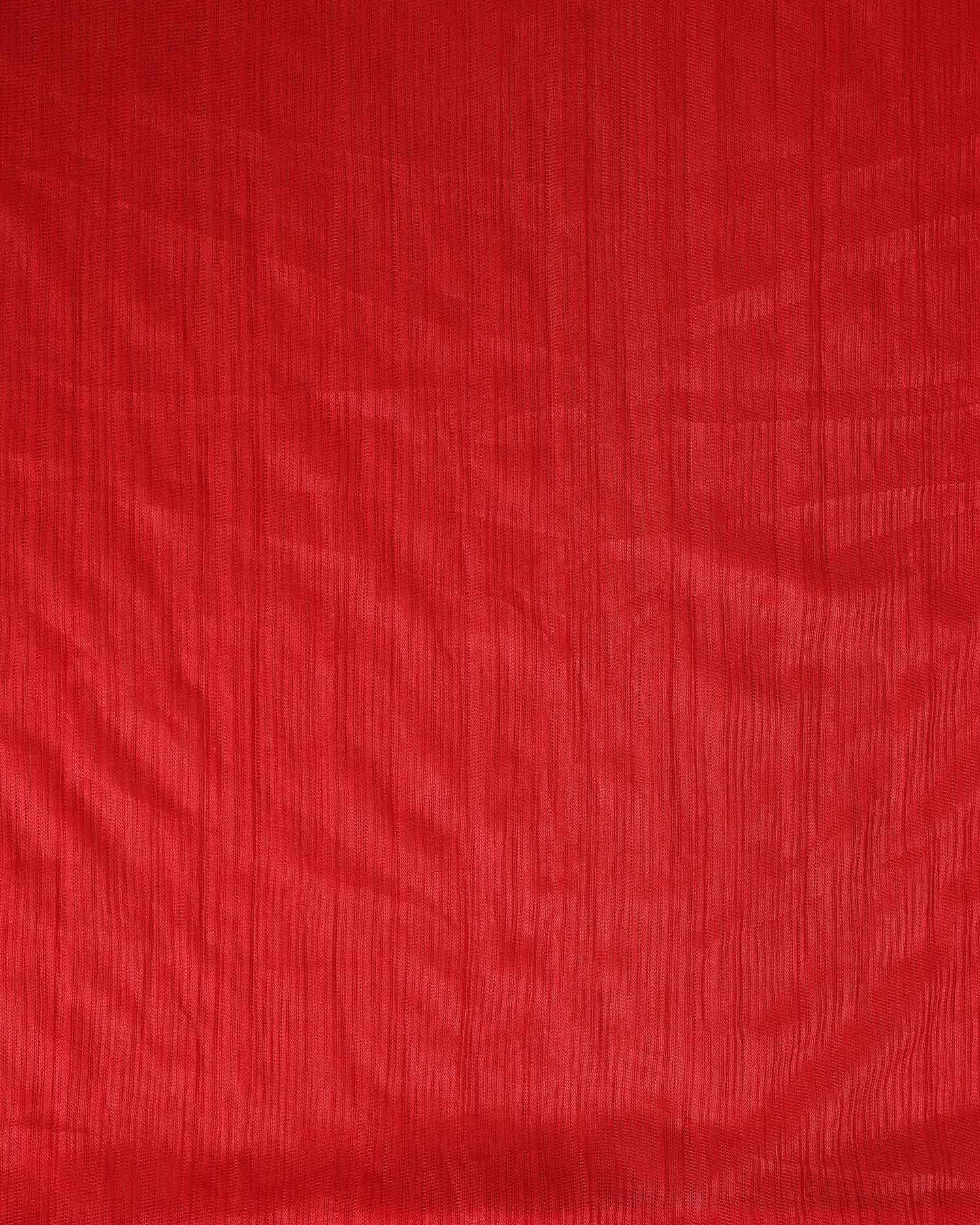 Elegant Solid Women’s Dupatta with Soft Crinkled Texture Lightweight Sheer and Finished Edges, Red