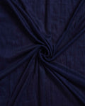 Elegant Solid Women’s Dupatta with Soft Crinkled Texture Lightweight Sheer and Finished Edges, Navy Blue