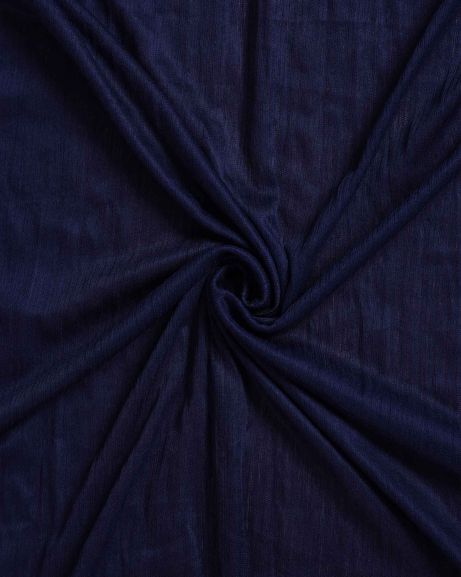 Elegant Solid Women’s Dupatta with Soft Crinkled Texture Lightweight Sheer and Finished Edges, Navy Blue
