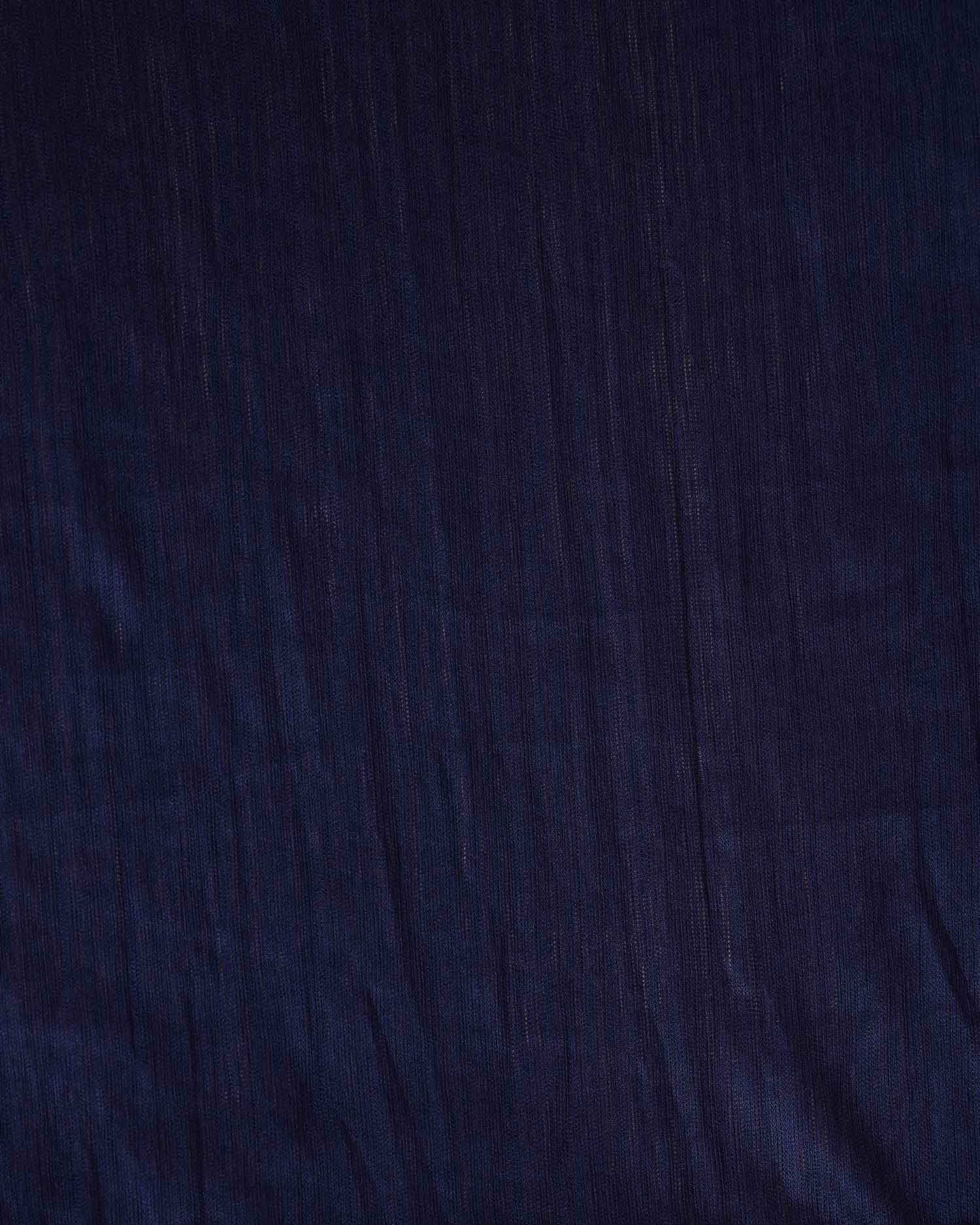 Elegant Solid Women’s Dupatta with Soft Crinkled Texture Lightweight Sheer and Finished Edges, Navy Blue