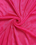 Elegant Solid Women’s Dupatta with Soft Crinkled Texture Lightweight Sheer and Finished Edges - Rani Pink-Close Up