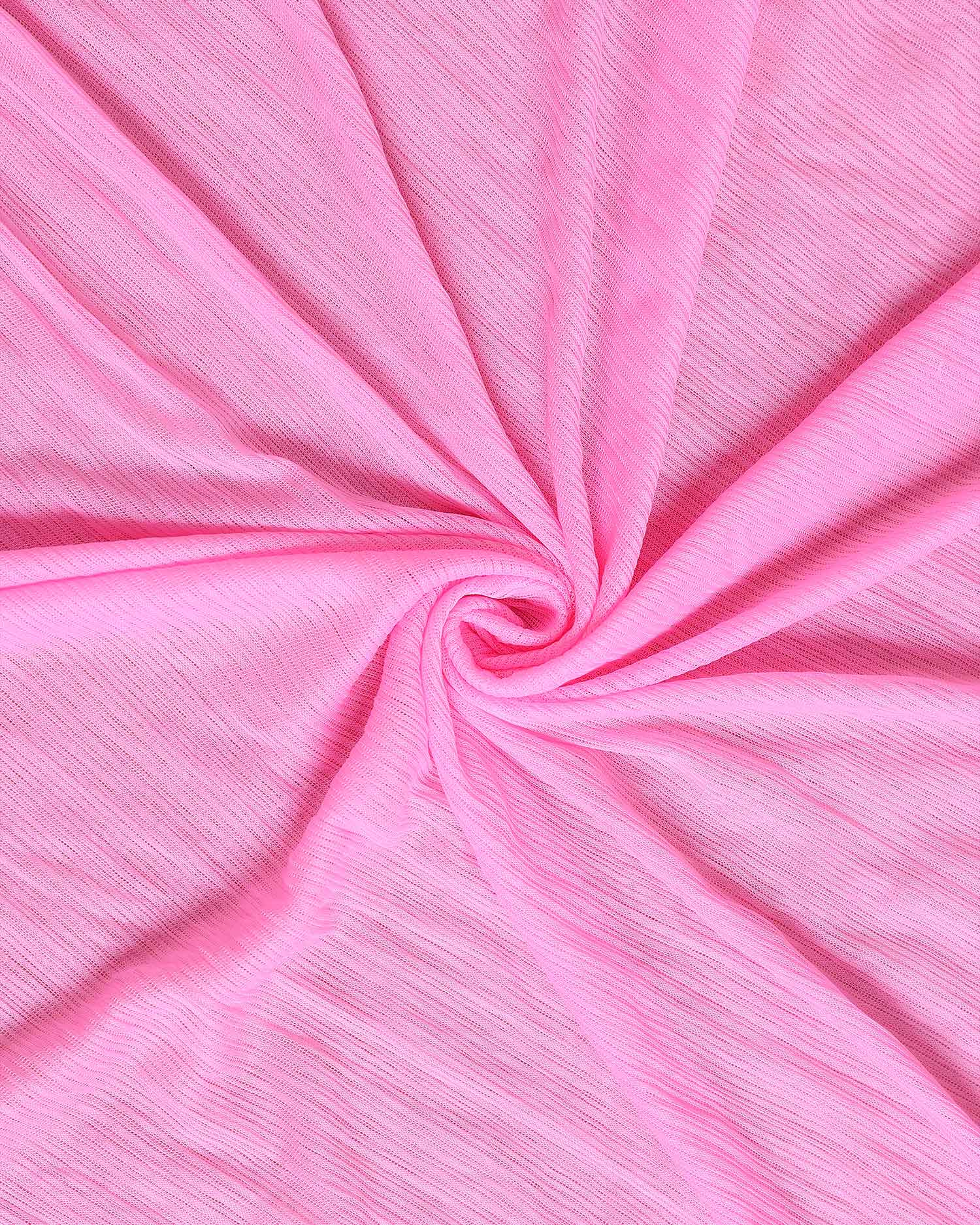 Elegant Solid Women’s Dupatta with Soft Crinkled Texture Lightweight Sheer and Finished Edges - Rose Pink-Close Up