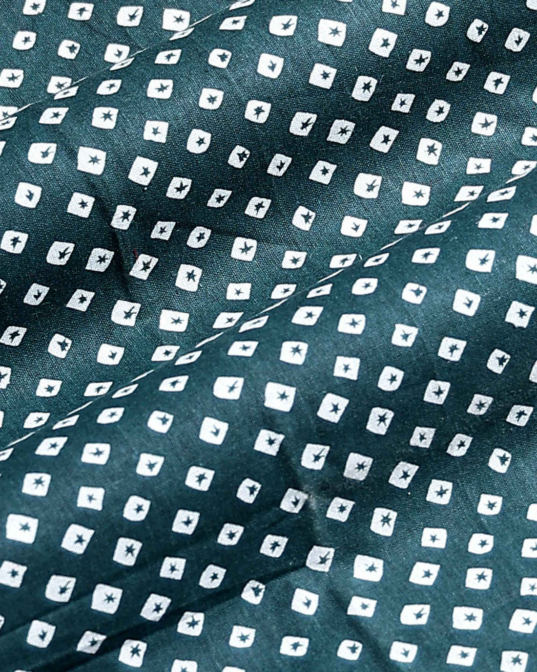 Elegant Stylish Women’s Blouse Material with All Over Geometric Print Design - Green