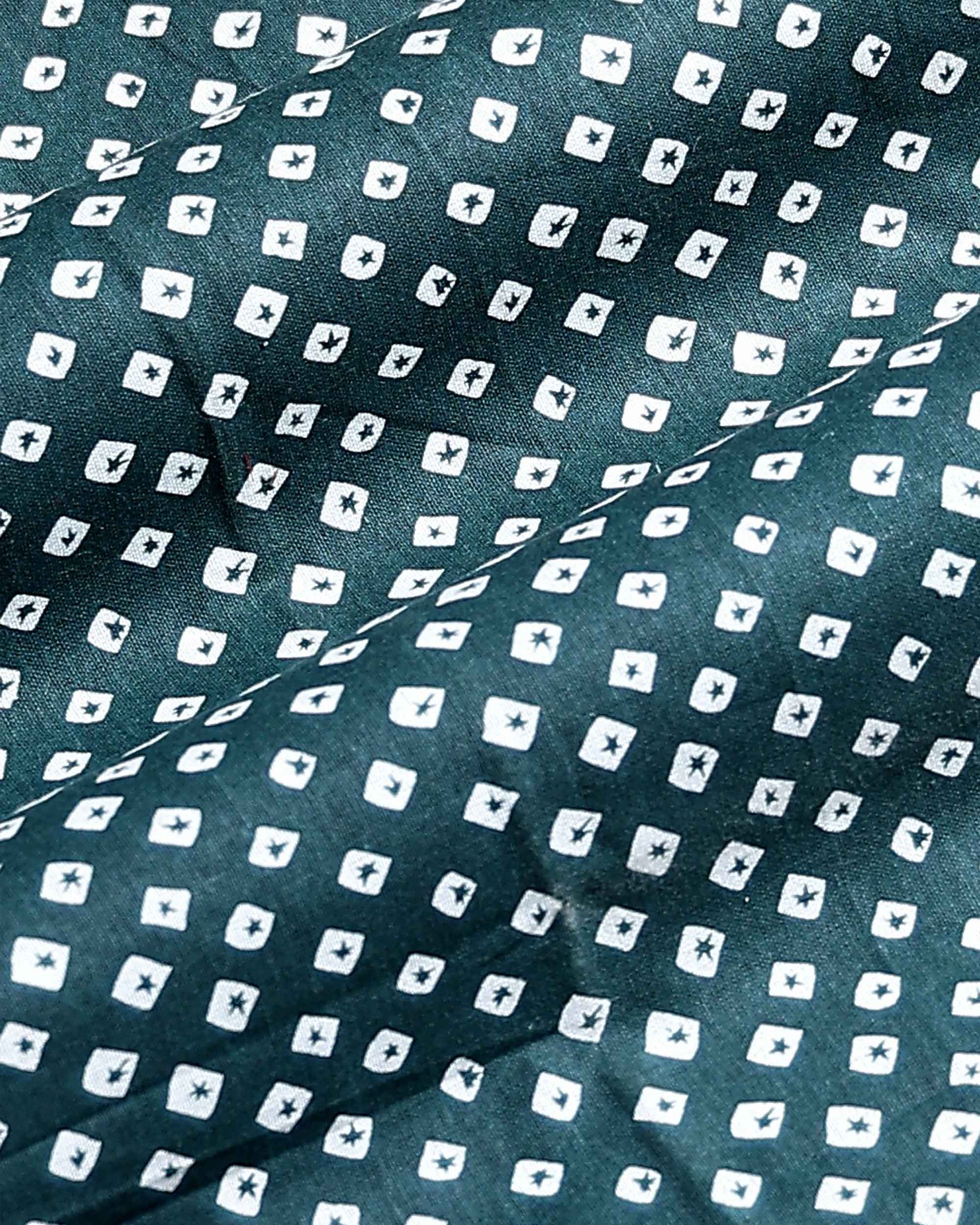 Elegant Stylish Women’s Blouse Material with All Over Geometric Print Design - Green