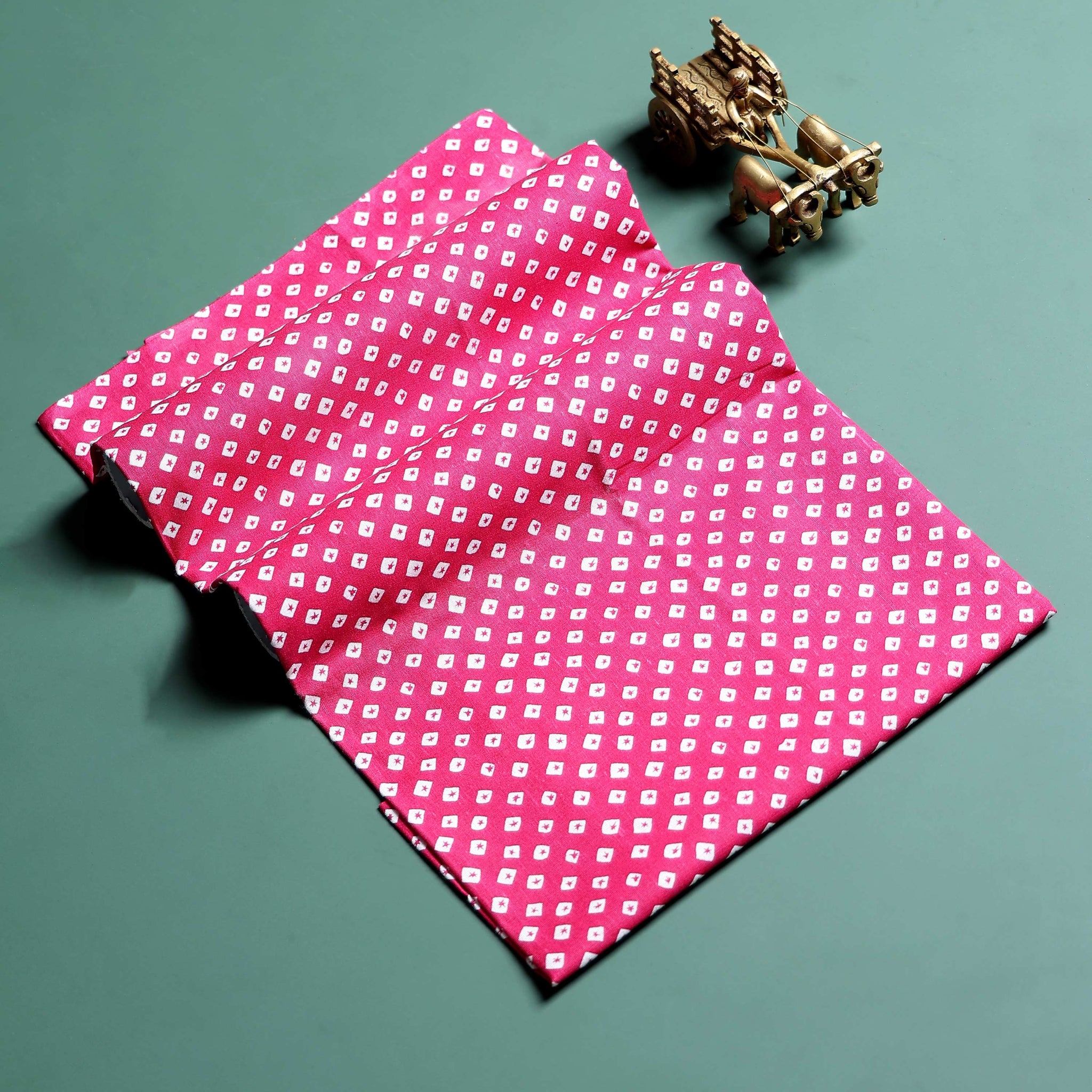 Elegant Stylish Women’s Blouse Material with All Over Geometric Print Design - Pink