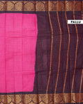 Elegant Sungudi Cotton Saree with Gold Zari Checks and Ornate Contrast Border  - Pink