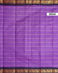 Elegant Sungudi Cotton Saree with Striped Body and Rich Zari Border  - Lavender