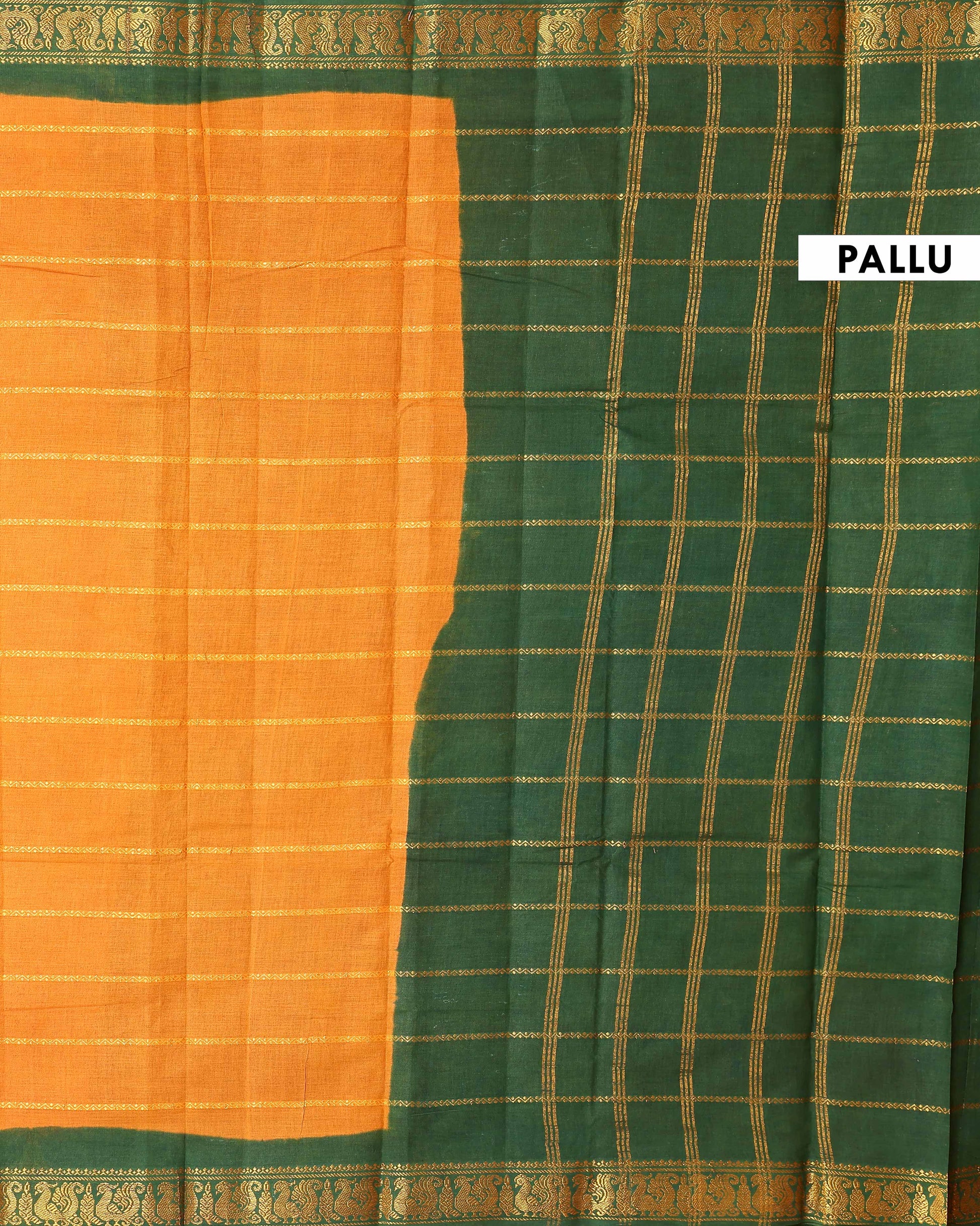 Elegant_Sungudi_Cotton_Saree_with_Striped_Body_and_Rich_Zari_Border_-_Mustard