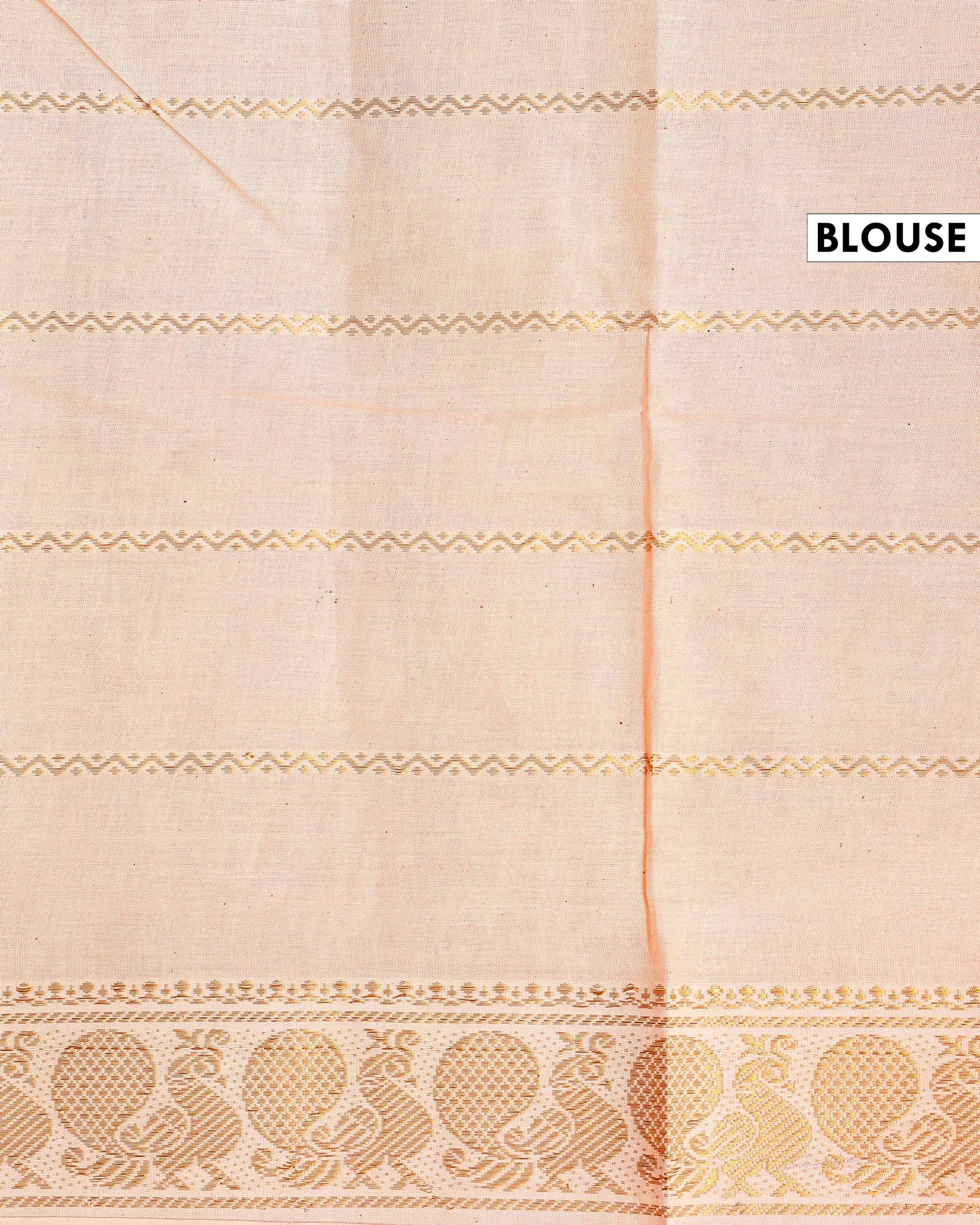 Elegant Sungudi Cotton Saree with Striped Body and Rich Zari Border  - Navy Blue