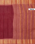 Elegant Sungudi Cotton Saree with Zari Checks and Traditional Border - Maroon